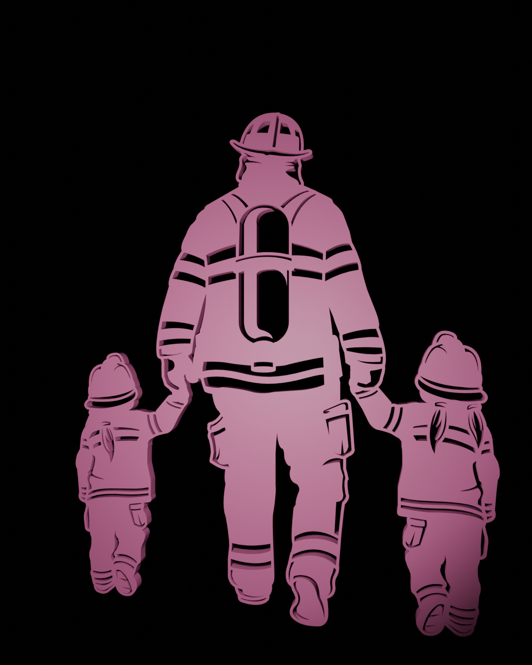 Firefighter and Daughter Decor